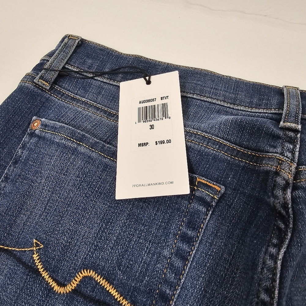 7 For All Mankind Feminine Josefina Dark Blue Straight Jeans Women's 30 - Picture 10 of 10